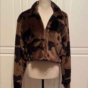 Vintage Calvin Klein Plush Teddy Bear Plush Short Jacket